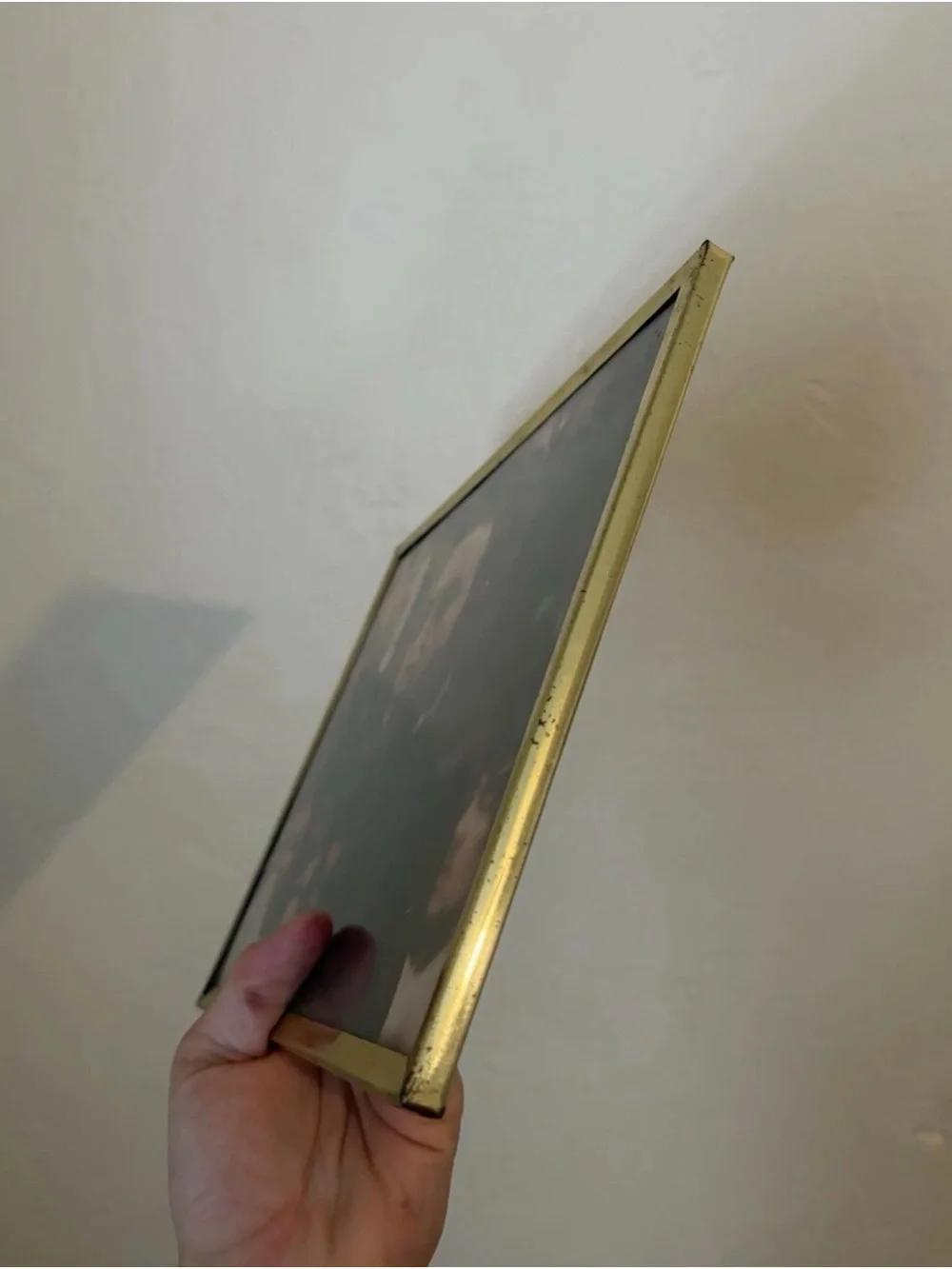 John Lennon 8x10 Metal Picture Frame Brushed Gold Clear Glass Wall Mount